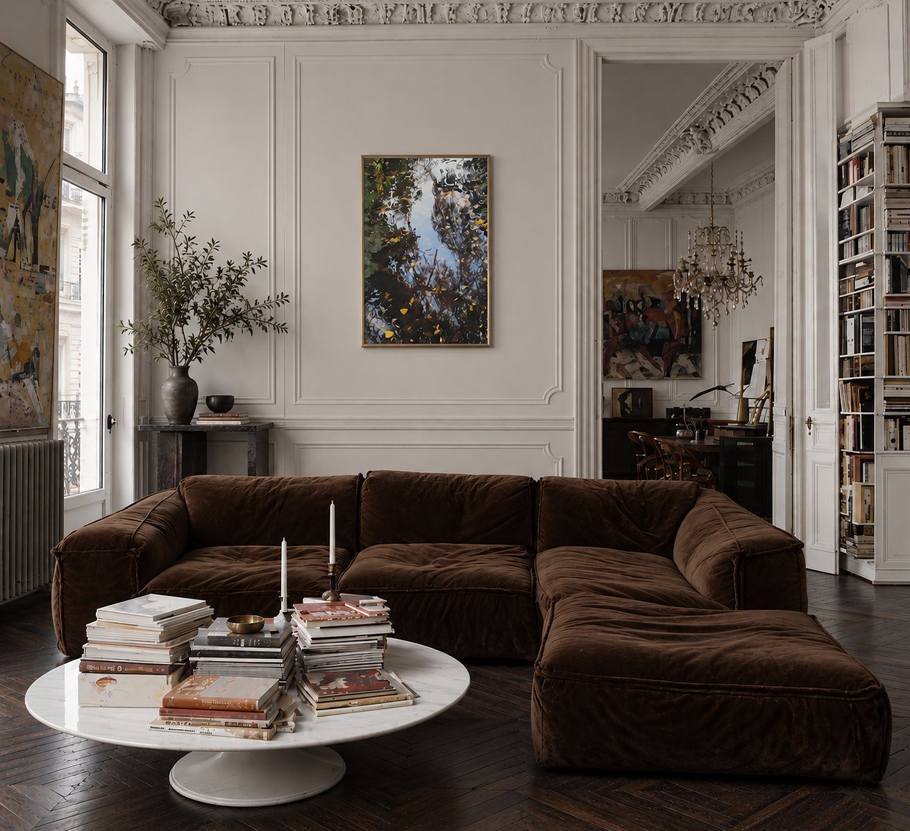 Soleil couchant mise en situation dans un intérieur
