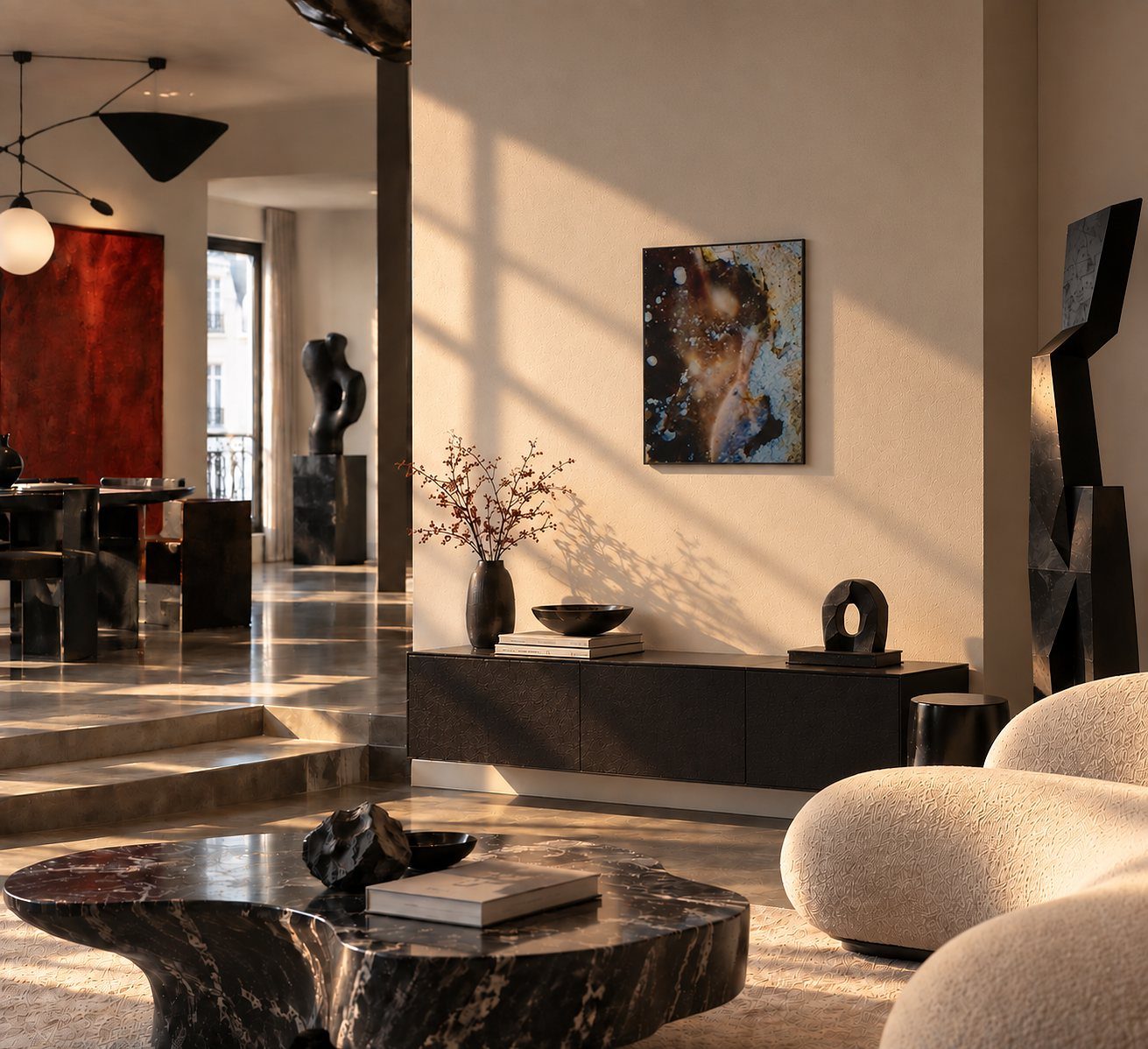 Rêveries mise en situation dans un intérieur